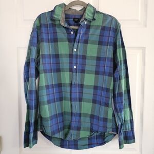 J. Crew Blue and Green Plaid Men's Shirt